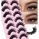 thumbnail image 1 of Pestañas postizas EYDEVRO, de visón, esponjosas, de aspecto natural, 7 pares, 1 of 7