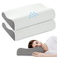 thumbnail image 1 of Cervical Memory Foam Pillow Set of 2 for Neck and Shoulder Pain Relief, Orthopedic Contour Bed Pillow for Side, Back, Stomach Sleepers, Removable and Washable Cover, Grey, 1 of 8
