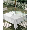 thumbnail image 2 of Sage Green Eucalyptus Leaves Outdoor Tablecloth with Umbrella Hole, Farmhouse Spring Botanical Spillproof Waterproof Outdoor Table Cover, Patio Tablecloths for Party/Garden/Picnic, Square 54"x54", 2 of 9