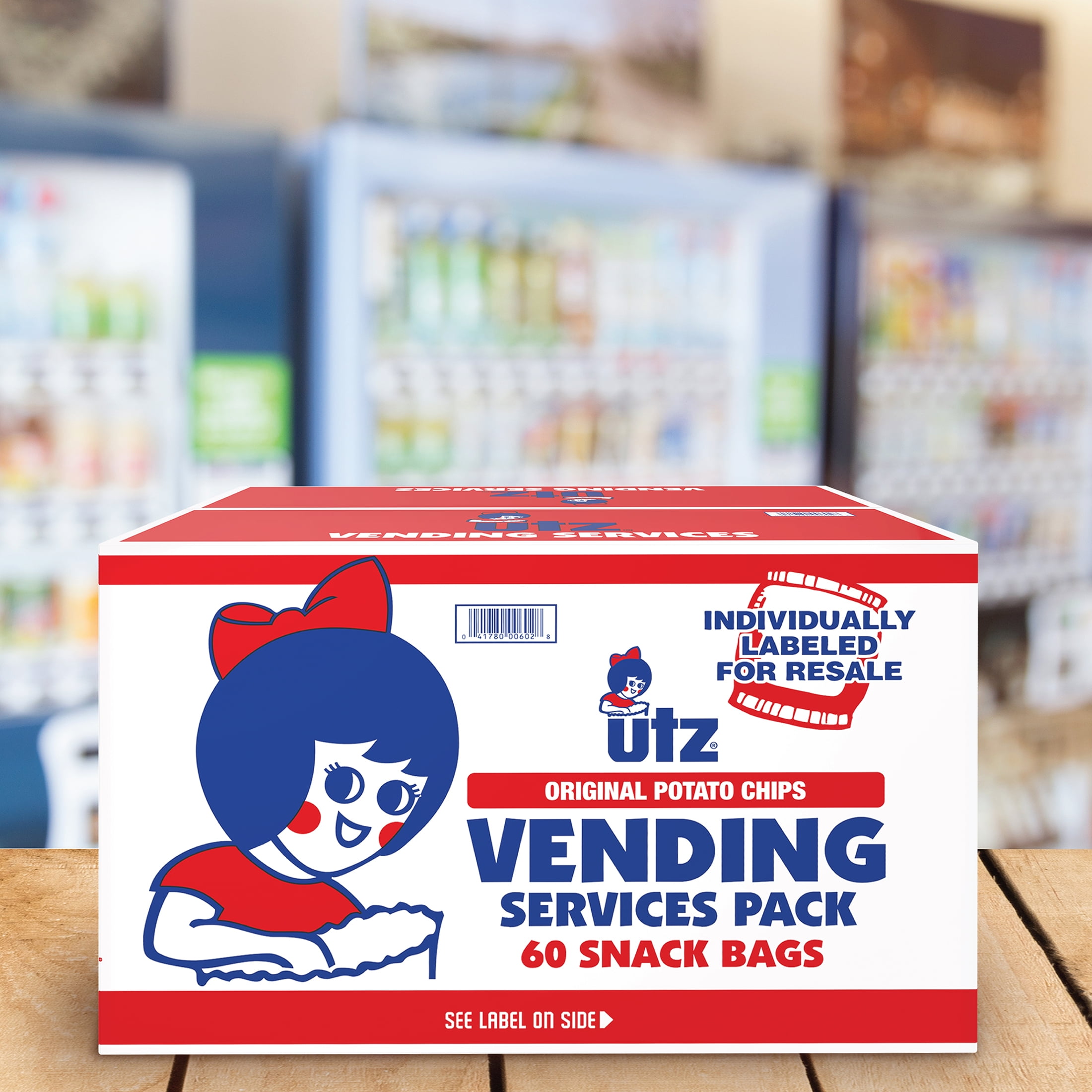 (2 pack) Utz Original Chip Snack Pack, Multipack, Gluten-Free, Potato Chips, 1 oz, 60 Count