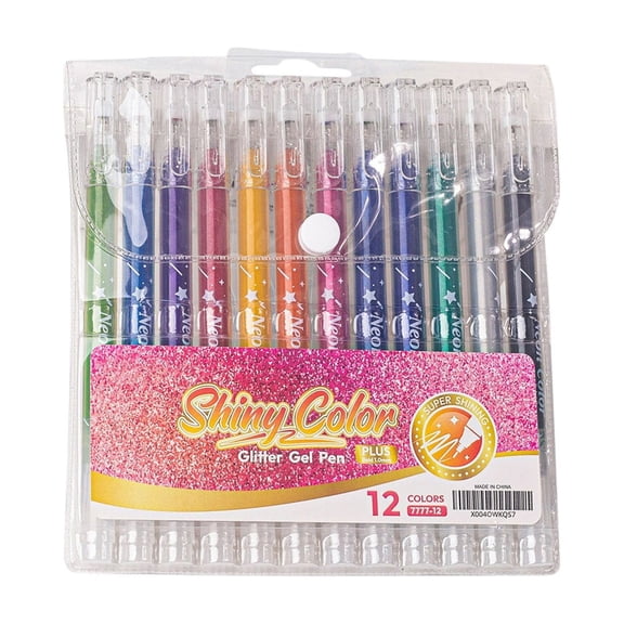 Glitter Gel Pens, Metallic Vibrant Sparkle Gel Pens for Coloring, Retractable Sparkle Glitter Pens for Adults,Colored Gel Pens for Adult Coloring Books and Drawing(12/24/36pcs)