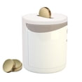 thumbnail image 2 of Engagement Party Piggy Bank, Silhouette of Newlywed Groom and Bride Wedding Invitation Design, Ceramic Coin Bank Money Box for Cash Saving, 3.6" X 3.2", Taupe and White, by Ambesonne, 2 of 4