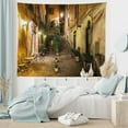 thumbnail image 6 of Italian Tapestry, Old Courtyard Rome Italy Cafe Chairs City Historic Houses in Street, Fabric Wall Hanging Decor for Bedroom Living Room Dorm, 5 Sizes, Pale Yellow Green Orange, by Ambesonne, 6 of 9