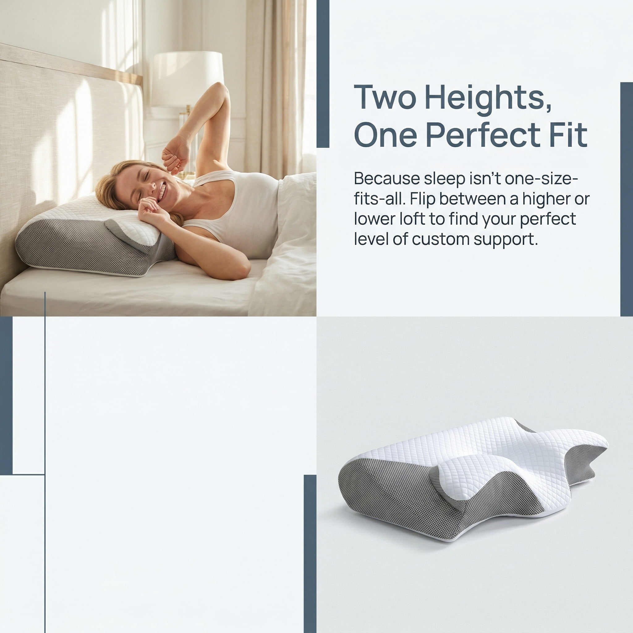 2-in-1 Orthopedic Memory Foam Cervical Pillow for Neck Pain Relief
