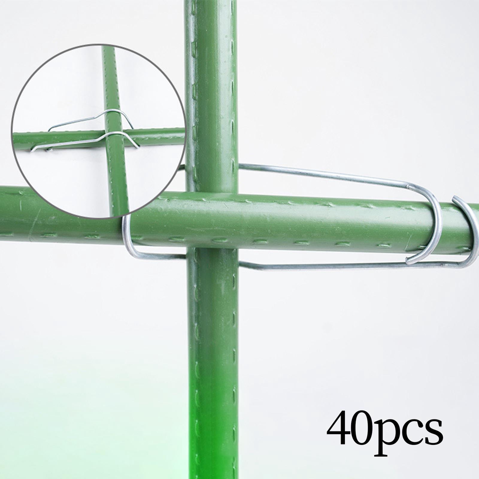 Colaxi 40 Pieces Plant Cages Plant Support Clips Stable Easy to Use Plant Trellis Wire Clips for Greenhouse Plants Tomato Diameter 20mmx20mm