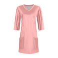 thumbnail image 6 of Endives Women's Long Sleeve T-shirt Tunics Summer V Neck Tshirts With Pockets Long Blouses Casual Tops, 6 of 7