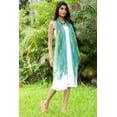 thumbnail image 3 of BRISAS Mulberry Silk and Twisted Cotton Breezy Netted Style Scarf- Solid Tone Shawl/Wrap- Green Lightweight Summer Scarf, 3 of 4