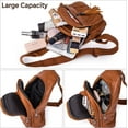 thumbnail image 4 of Women's Waterproof Chest Bag Leather Backpack Fashion Small Backpack Travel Hiking Bag, 4 of 5