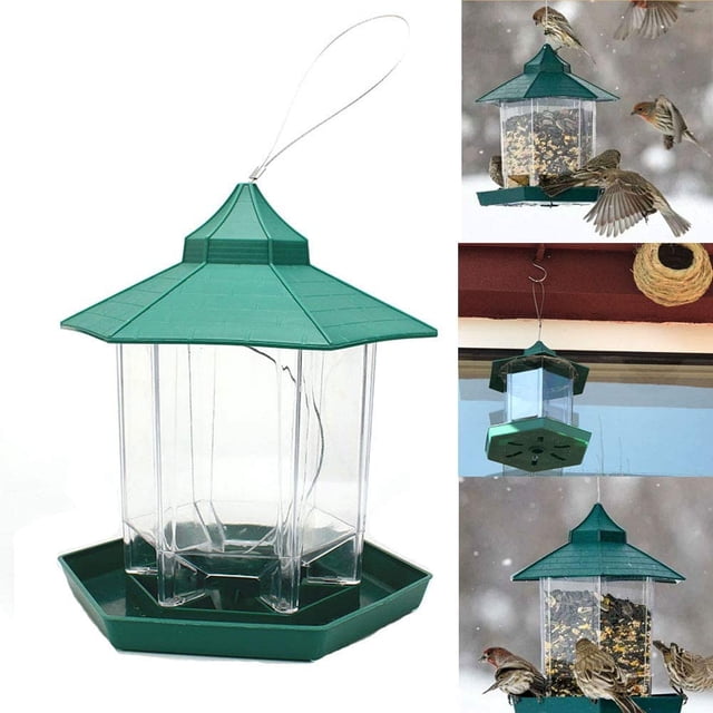Comederos para pájaros estilo antiguo, comederos para pájaros automáticos colgantes, comederos para pájaros, comederos para pájaros, comederos para loros para pájaros pequeños y medianos Adepaton WL-00387