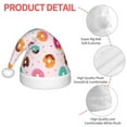 thumbnail image 4 of Haiem Donut Pattern Santa Hat Confortable Velvet Christmas Hat for Christmas Party Favors Fit for Adults and Kids, 4 of 6