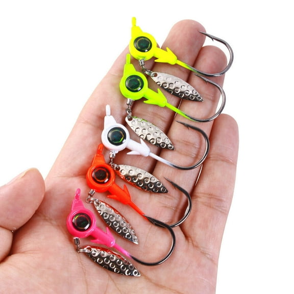 25PCS Box Spoon Lead Jig Head Fishing Jigs Hooks Crappie Lure Bait Kit Tackle