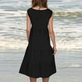 thumbnail image 2 of HERESOM Sun Dresses for Women Plus Size Womens Fashion Holiday Summer Solid Color Sleeveless Party Beach Dress, 2 of 6