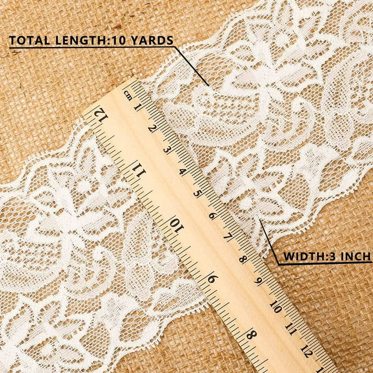 3meters White Elastic Lace Ribbons 22cm French Hollow Trim Ribbon Sewing  Crafts
