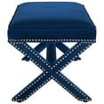 thumbnail image 2 of Banc en Velours de Performance à Rivets Bleu Marine, 2 of 4