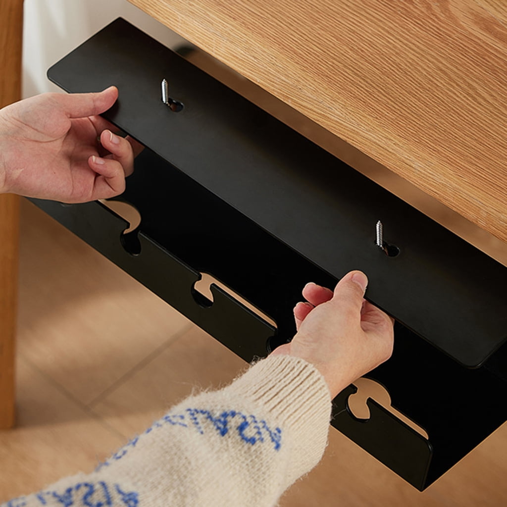 WINDLAND Under Desk Cable Management Tray 1 Pack, Under Desk Cord Organizers with Clamp