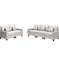 thumbnail image 3 of 67" Loveseat in Beige - Foam Cushions and Spring Support - Home Living Area - Cozy Seating with Pillows, 3 of 5
