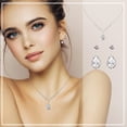 thumbnail image 1 of ABPWLY Collier Boucle d'Oreille Mode Diamant Ensemble Deux Pièces Cadeau de la Saint-Valentin Colliers Tendance pour Femmes Collier Ras du Cou pour Femmes, 1 of 8