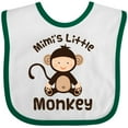 thumbnail image 3 of Inktastic Mimi Little Monkey Grandchild Boys or Girls Baby Bib, 3 of 4