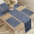 thumbnail image 2 of Ambesonne Navy Blue Table Runner & Placemats, Summer Night Sky, Placemat 4 pcs + Runner 12"x90", Purpleblue White, 2 of 2