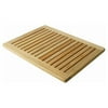 11591 Teak Shower & Floor Mat Rectangle Framed Rounded Corners, Natural Finish