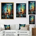 thumbnail image 4 of Designart "Night Views of Eiffel Tower in Paris" Cityscapes Framed Wall Art - Industrial Blue Paris Living Room Framed Canvas Art, 4 of 6