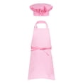 thumbnail image 2 of Kaerm Kids Apron and Chef Hat Set Cook Adjustable Bib Apron with Packet Hat Outfit for Kitchen Pink M, 2 of 7