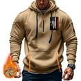 thumbnail image 2 of ZRGHAOYLQ American Flag Sweatshirt for Men Athletic Quarter Zip Hoodies Breathable Long Sleeve Hooded Pullover Trendy Patriotic Workout Sweatshirts with Zipper Pocket Khaki L, 2 of 5