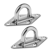 2PCS M6 Stainless Steel Ceiling Hook Pad Eye Plate for Hammocks, Fitness Equipment, Marine Hardware Staple Hook Loop