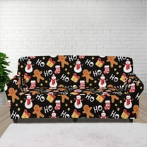 XYZCANDO Cute Christmas Theme Couch Cover for 1 Cushion Couch Armchair Slipcover Sofa Cover Living Room Stretch Sofa Slipcover for 4 Seater Furniture Covers