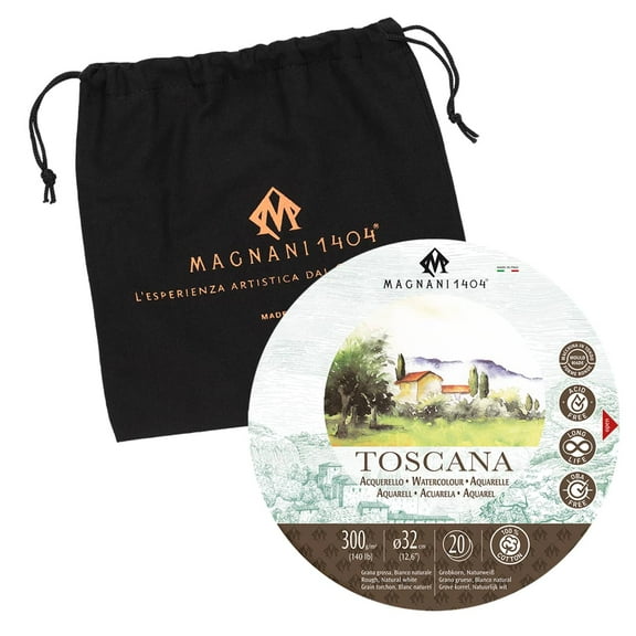 Magnani Round Watercolor Block - Toscana, Rough Surface, 12"