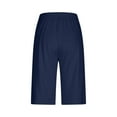 thumbnail image 4 of DHFJKG Women's Casual Capri Pants Leggings Solid Color Elastic Waist Stretch Basic Tight Leggings For Daily Wear Trendy Trousers, 4 of 5