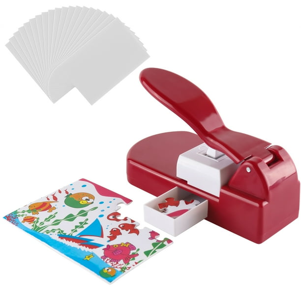 Briartw 21 PACK,Jigsaw Puzzle Making Machine and 20 Sheets Adhedive Foams,Red Puzzle Maker for