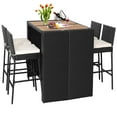 thumbnail image 2 of Gymax 5-Piece Patio Rattan Bar Set Outdoor Wicker Set w/ Bar Height Table & 4 Bar Stools, 2 of 10