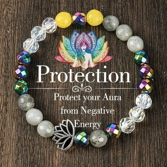 JUSIP Natural Stone Bracelet  - Sparkling Artificial Crystal Jewelry , Meditation Yoga Lotus Jewelry Gift unity  bracelet pulsera  amatista beaded  jewelry protection bracelet fashion