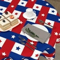 thumbnail image 5 of 4th of July Table Cloth Round 60 Inch Patriotic American Flag Tablecloth Washable Blue Buffalo Plaid Stars Independence Day Memorial Day Table Cover Decorative for Party Picnic Dinner Kitchen Home, 5 of 6