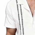 thumbnail image 6 of Afuyipoi Men's Floral Button-Down Shirt,Short Sleeve Turn-Down Collar Stylish Print White S, 6 of 6