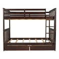 thumbnail image 6 of Sesslife 2 Drawers Bunk Bed Full Over Full, Sturdy Wood Bed Frame with Ladder and Guardrail, Convertible to 2 Full Size Platform Bed, No Box Spring Needed, Easy Assembly, Espresso, 6 of 10