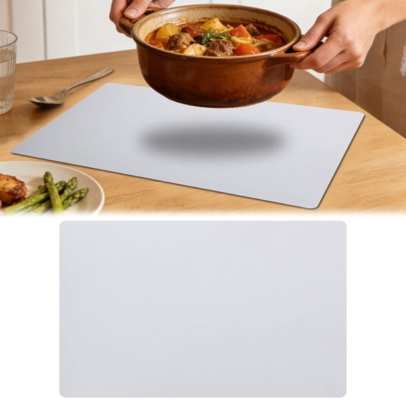 PLJFXXM Silicone Mats for Kitchen Counter, Large Silicone Countertop Protector 24" by 16", Nonskid Heat Resistant Desk Saver Pad, Multipurpose Mat, Placemat, White