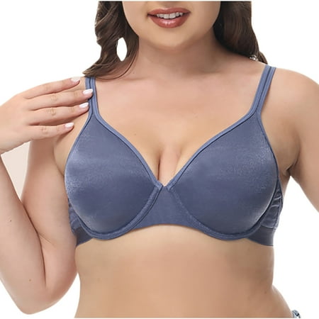 

Dadaria Seamless Bras for Women Plus Size Seamless Push Up Sports Bra Comfortable Breathable Base Tops Underwear Blue 75H Women