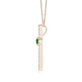 thumbnail image 2 of Angara Natural 0.15 Ct. Emerald with Diamond Cross Pendant Necklace in 14K Rose Gold for Women with 18 Inch Cable Chain, 2 of 8