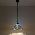 thumbnail image 2 of Tiffany Blue Stained Glass Dragonfly 12-Light LED Pendant Lights for Dining Room, Hotel, Restaurant, Cafe, 2 of 8
