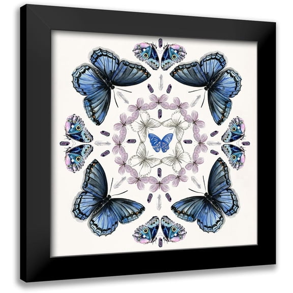 Parker, Jennifer Paxton 12x12 Black Modern Framed Museum Art Print Titled - Butterfly Mandala II