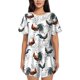 thumbnail image 1 of Balery Cool Chicken Conjunto de Pijama para Mujer con Estampado, Dos Piezas de Manga Corta y Shorts, Ropa de Dormir Suave con Cuello Redondo y Bolsillos-X-Large, 1 of 6