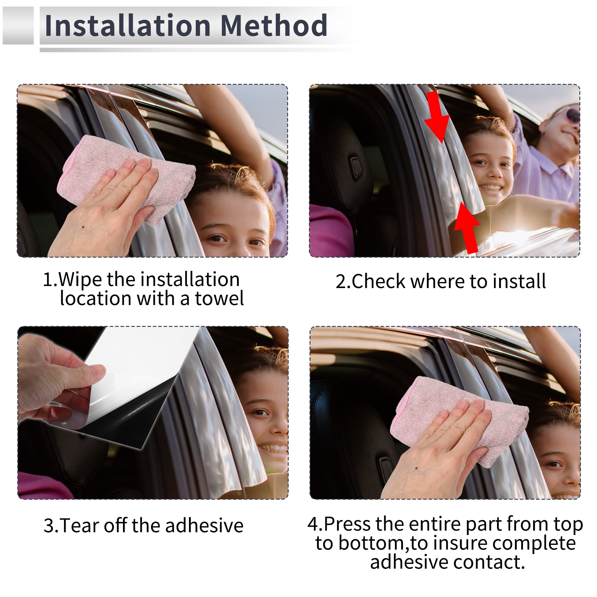 Unique Bargains 10Pcs Door Pillar Window Trim for Mazda CX5 2017-2024 Black