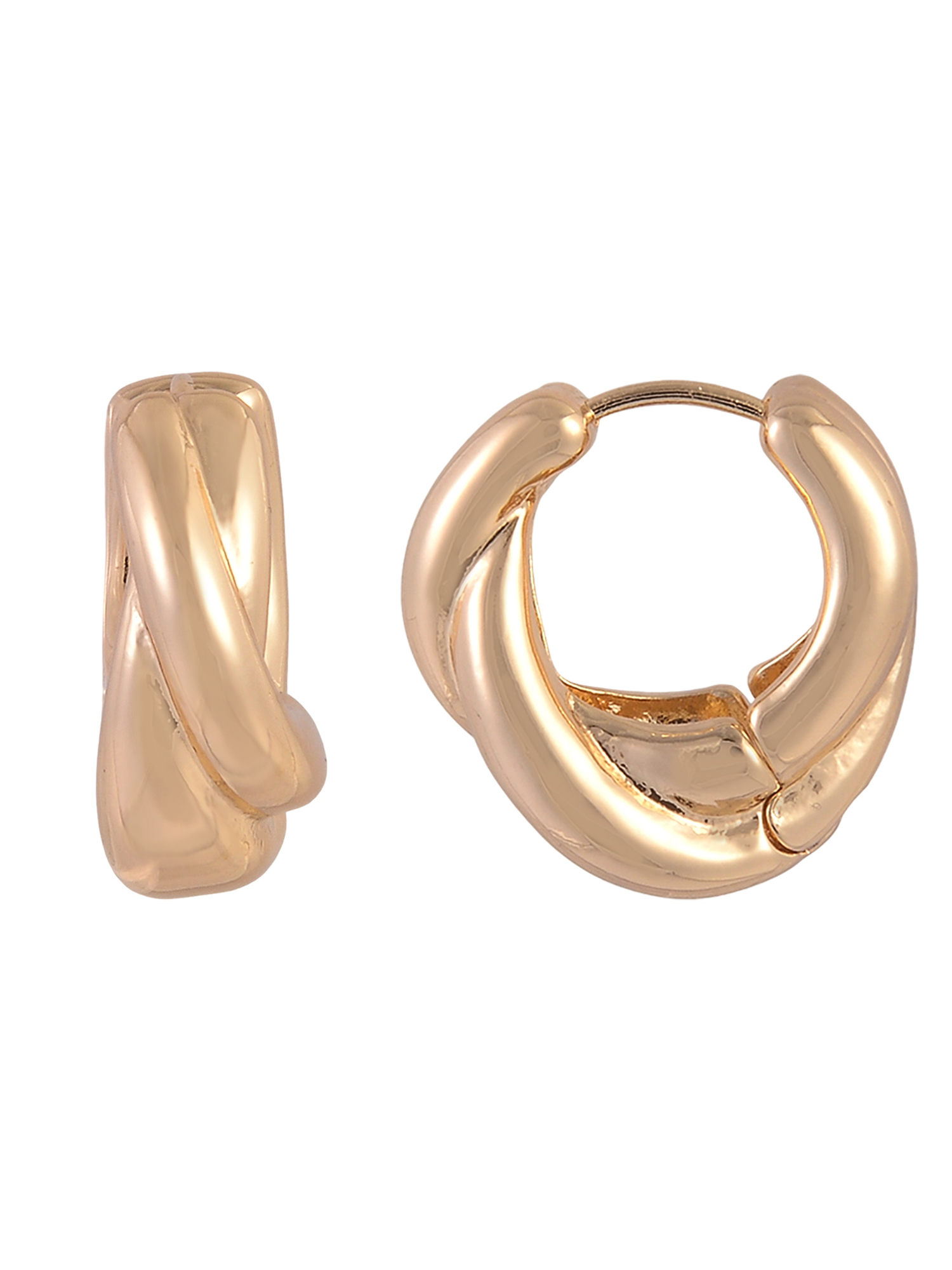 Time and Tru Goldtone Chunky Twist Hoop Earring