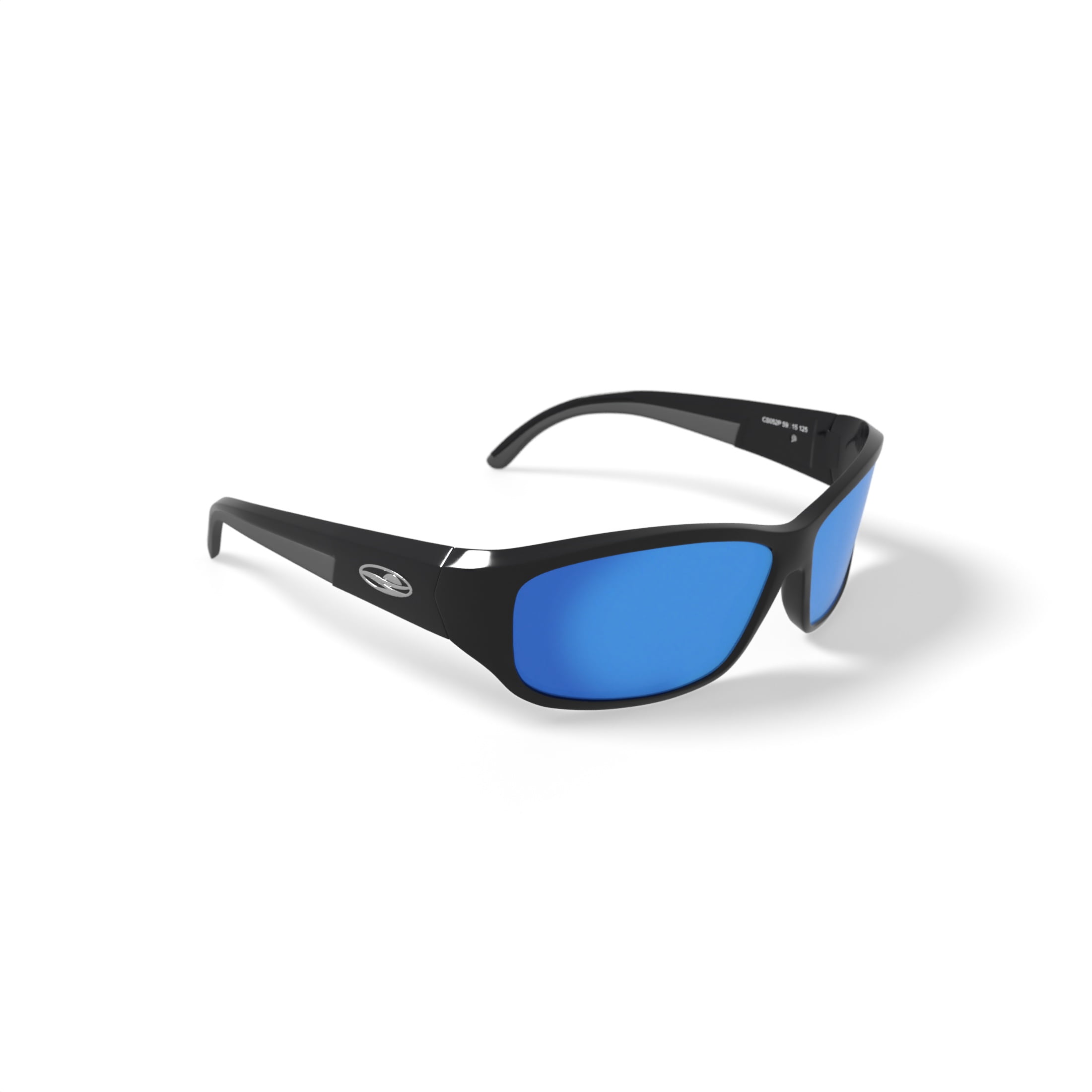 Caribbean Sun Rx'able Unisex Polarized Sport Sunglasses, Edisto, Shiny Black, 59-15-135