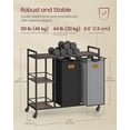 thumbnail image 2 of Laundry Hamper with 2 Compartments, 26.4 Gal. (100 L) Laundry Sorter, Rolling Laundry Cart 6 Labels, Chestnut Brown, Ink Black and Dove Gray, 2 of 6