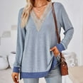 thumbnail image 2 of Npasoilc Pullover for Women V-Neck Long Sleeve Hem Slit Casual Loose Top Sweatshirts Blouse Tops, 2 of 6