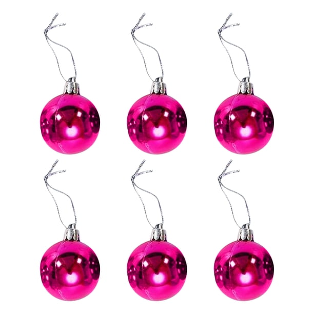 Puntoco Adornos Navideños 4Cm/6 Bolas De Navidad Pintadas De Pet Transparente Rosa,Decoración Hogareña