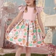 thumbnail image 2 of Favoffer Big Kid Girls Dress Spring Summer Easter Print Flutter Sleeve Crewneck Waist Casual Dress Cute Fashion Outfit Daily Home Outdoor Vacation Sizes 3-14Y, 2 of 6